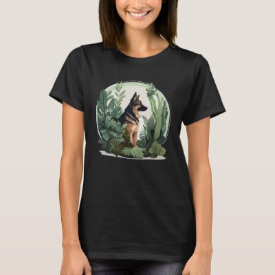 German Shepherd Mama Plant  Dog T-Shirt