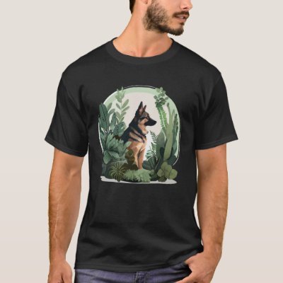 German Shepherd Mama Plant  Dog T-Shirt