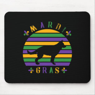 German Shepherd Mardi Gras Pet Dog Lover Mom Women Mouse Pad