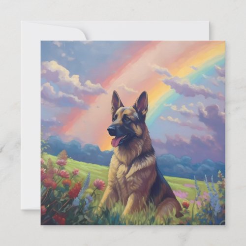 German Shepherd Memorial Custom Dog Name Rainbow