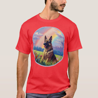 German Shepherd Memorial Rainbow Bridge GSD Art T-Shirt