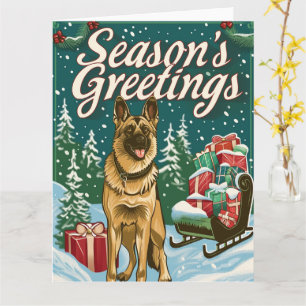 German Shepherd Merry Christmas Card