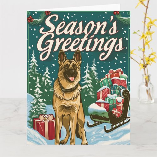 German Shepherd Merry Christmas Card