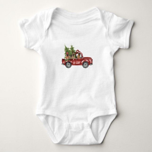 German Shepherd Merry Christmas Ideas Dog Cosplay Baby Bodysuit (Front)