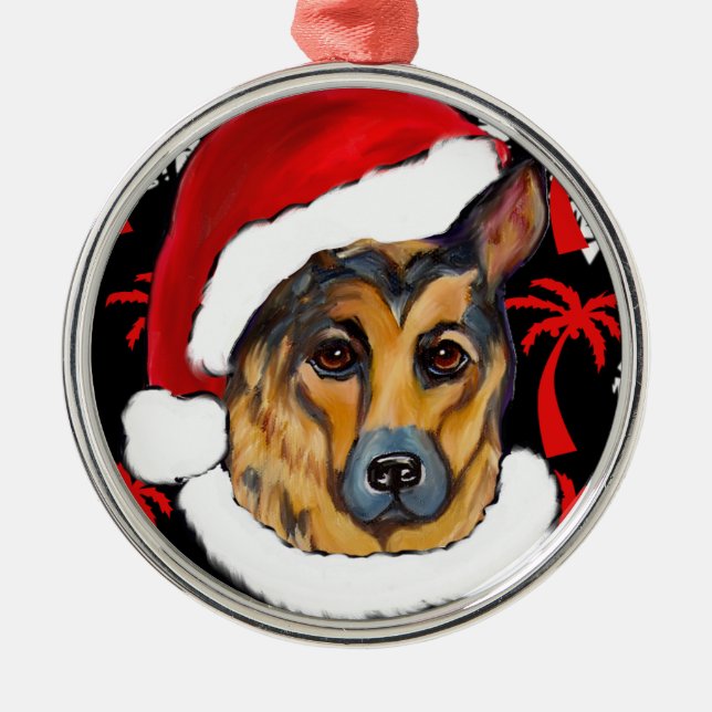 GERMAN SHEPHERD METAL ORNAMENT (Front)