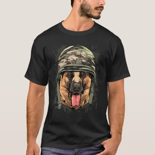 German Shepherd Military Soldier Veterans Day Pet  T_Shirt