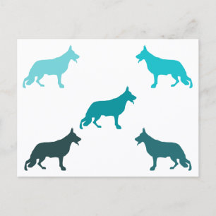 German Shepherd minimal pattern petrol  Postcard