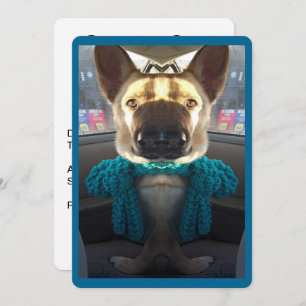 German Shepherd Mirrored Distortion Invitation