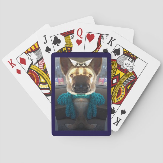 German Shepherd Mirrored Distortion Poker Cards (Back)
