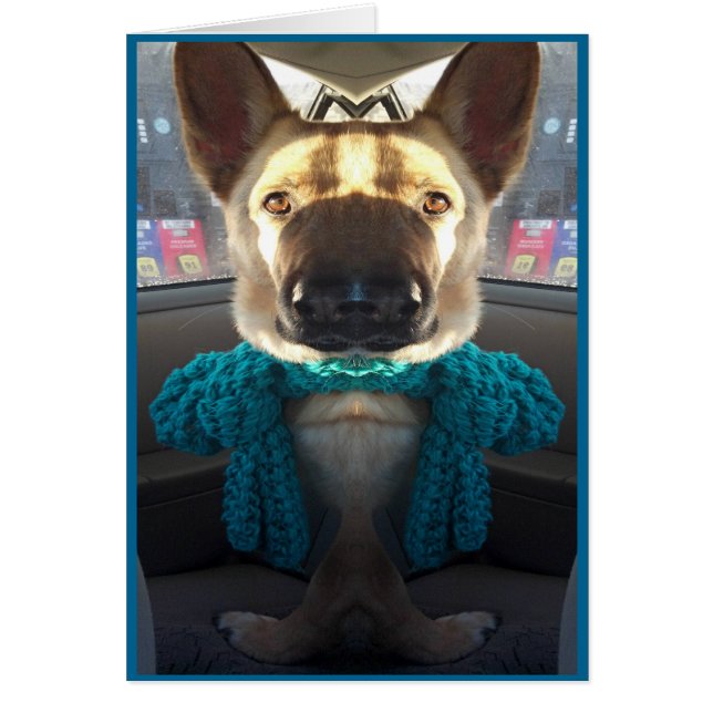 German Shepherd Mirrored Distortion Thank You Card (Front)