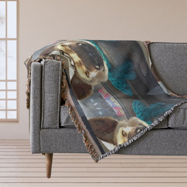 German Shepherd Mirrored Distortion Throw Blanket (German Shepherd Mirrored Distortion Throw Blanket)