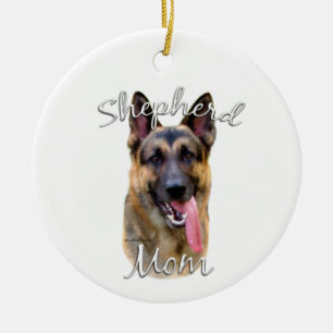 German Shepherd Mom 2 Ceramic Ornament