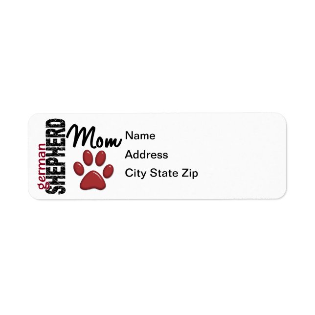 German Shepherd Mom 2 Label (Front)