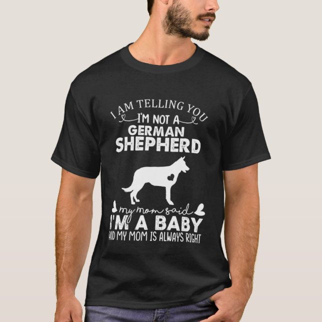 German Shepherd Mom Baby  Cute Dog Owner Mothers D T-Shirt (Front)
