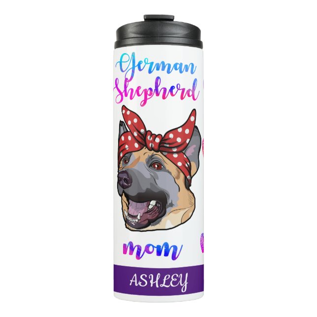German Shepherd Mom Cute Mother's Day Dog Lover Thermal Tumbler (Front)