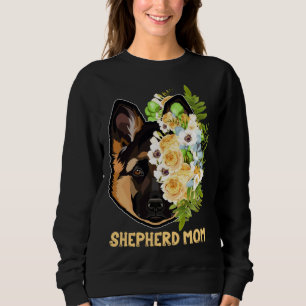 German Shepherd Mom Flowers Apparel Shepherd Mama  Sweatshirt