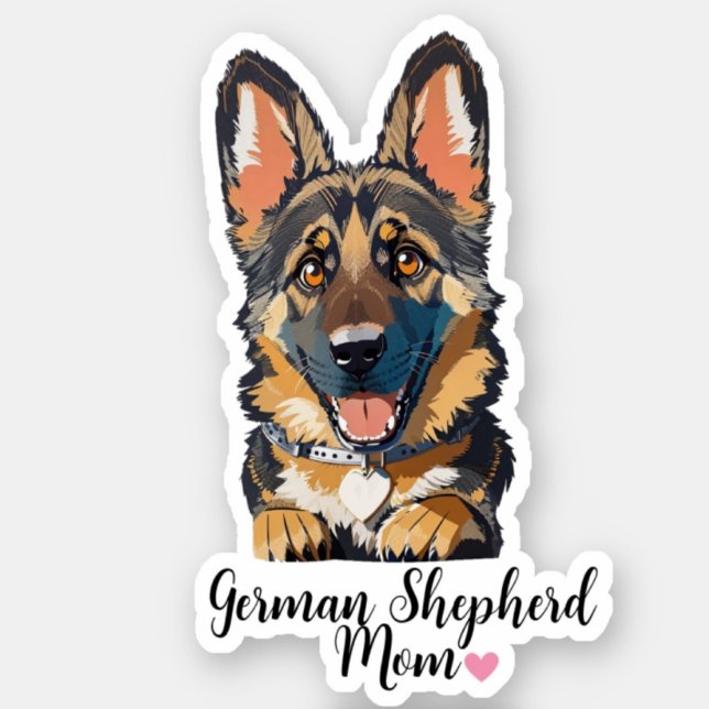 German Shepherd Mom Heart  Sticker (Creator Uploaded)