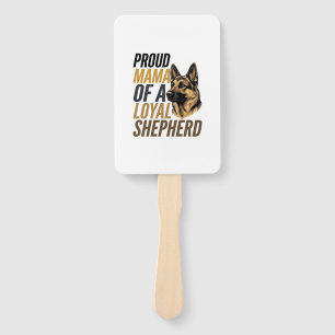 German Shepherd Mom Shirt Vintage Dog Mama Graphic Hand Fan