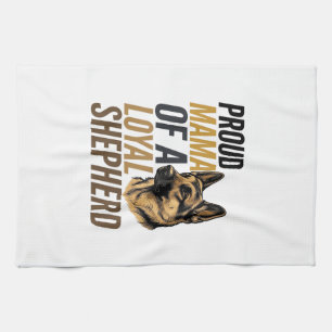German Shepherd Mom Shirt Vintage Dog Mama Graphic Kitchen Towel