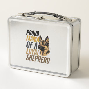 German Shepherd Mom Shirt Vintage Dog Mama Graphic Metal Lunch Box
