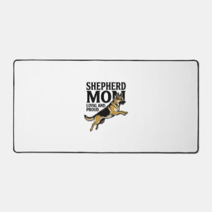 German Shepherd Mom Shirt Vintage Engraving Dog Lo Desk Mat