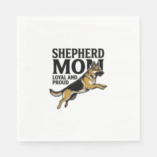 German Shepherd Mom Shirt Vintage Engraving Dog Lo Napkins