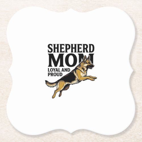 German Shepherd Mom Shirt Vintage Engraving Dog Lo Paper Coaster