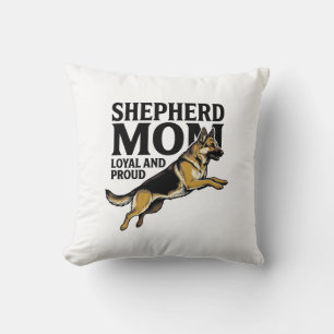 German Shepherd Mom Shirt Vintage Engraving Dog Lo Throw Pillow