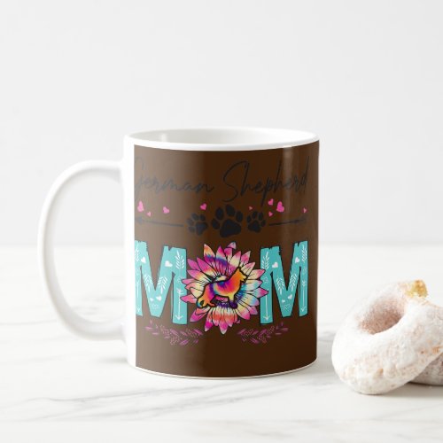 German Shepherd Mom Sunflower Dog Lover  Coffee Mug