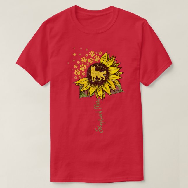 German Shepherd Mom Sunflower Shepherd Gifts Dog M T-Shirt (Design Front)