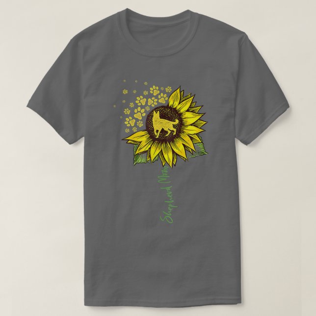 German Shepherd Mom Sunflower Shepherd Gifts Dog M T-Shirt (Design Front)