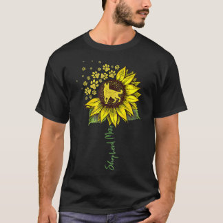 German Shepherd Mom Sunflower Shepherd Gifts Dog M T-Shirt