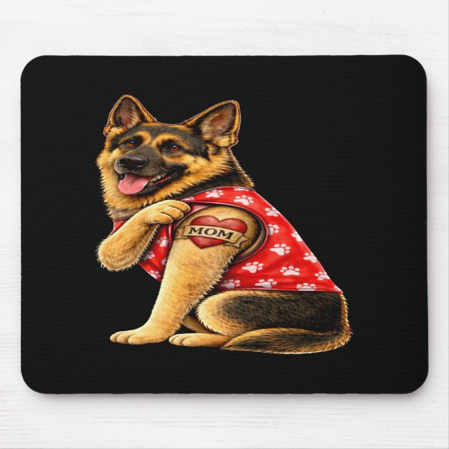 German Shepherd Mom Tattoo Mouse Pad (Front)