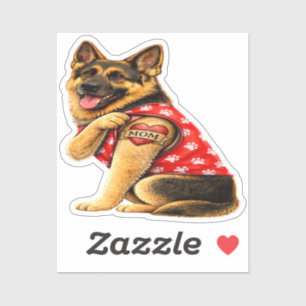 German Shepherd Mom Tattoo Sticker