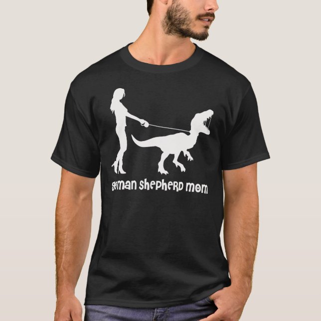 German Shepherd Mom Velociraptor Edition  T-Shirt (Front)