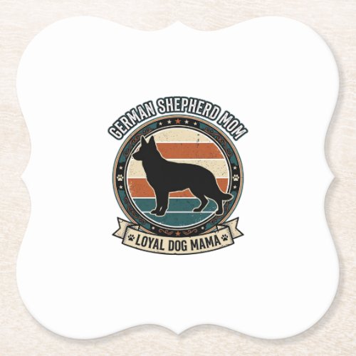 German Shepherd Mom Vintage Dog Lover Tee_1 Paper Coaster