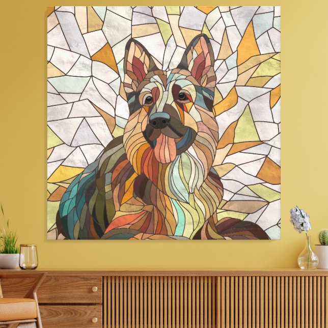 German Shepherd -  Mosaic Art Canvas Print (Insitu(LivingRoom))
