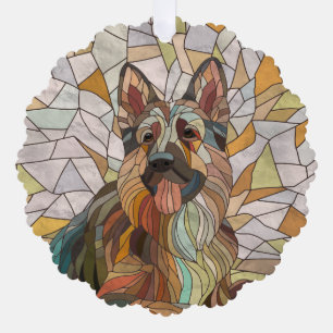 German Shepherd - Mosaic Art Ornament Card