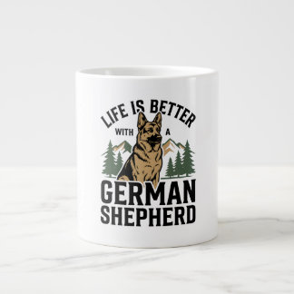 German Shepherd Mountain Crest Giant Coffee Mug