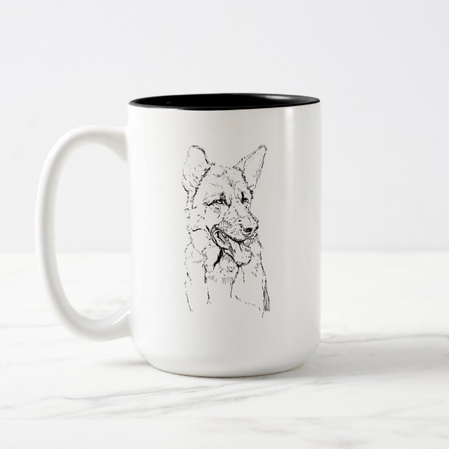 German Shepherd Mug, Dog Mom Coffee Personalized Two-Tone Coffee Mug (Left)
