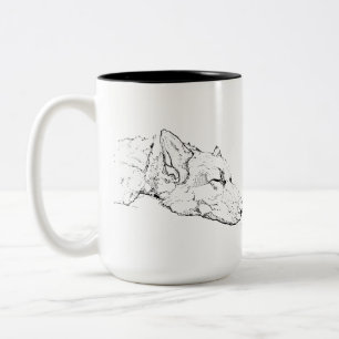 German Shepherd Mug, Personalized Dog Mom Coffee Two-Tone Coffee Mug