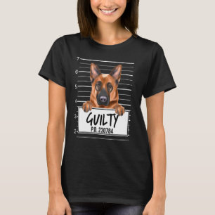 German Shepherd Mugshot Guilty Dog T-Shirt