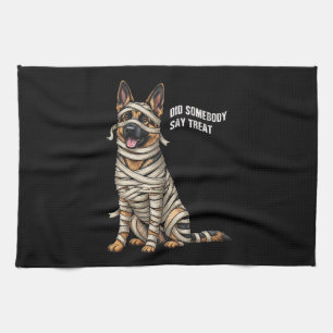 German Shepherd Mummy Halloween Dog Kitchen Towel