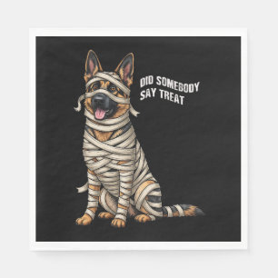 German Shepherd Mummy Halloween Dog Napkins