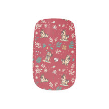 German Shepherd Nail Wraps Christmas Cute Kawaii
