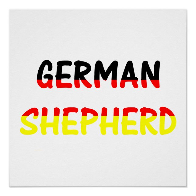 german shepherd name in flag poster (Front)
