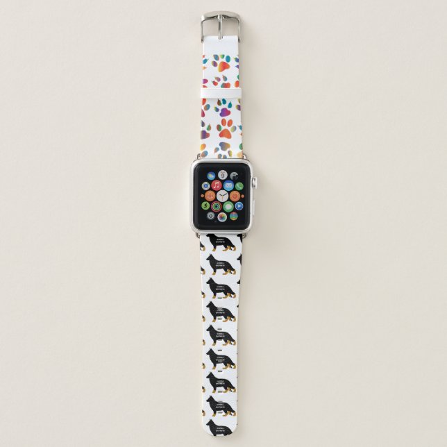 German Shepherd name silo bi color Apple Watch Band (Front)
