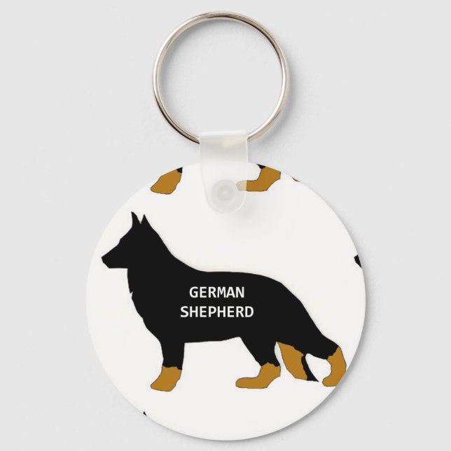 German Shepherd name silo bi color Keychain (Front)