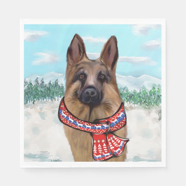 German Shepherd Napkins (Front)