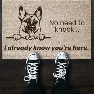 German Shepherd No Need to Knock Fiber Doormat